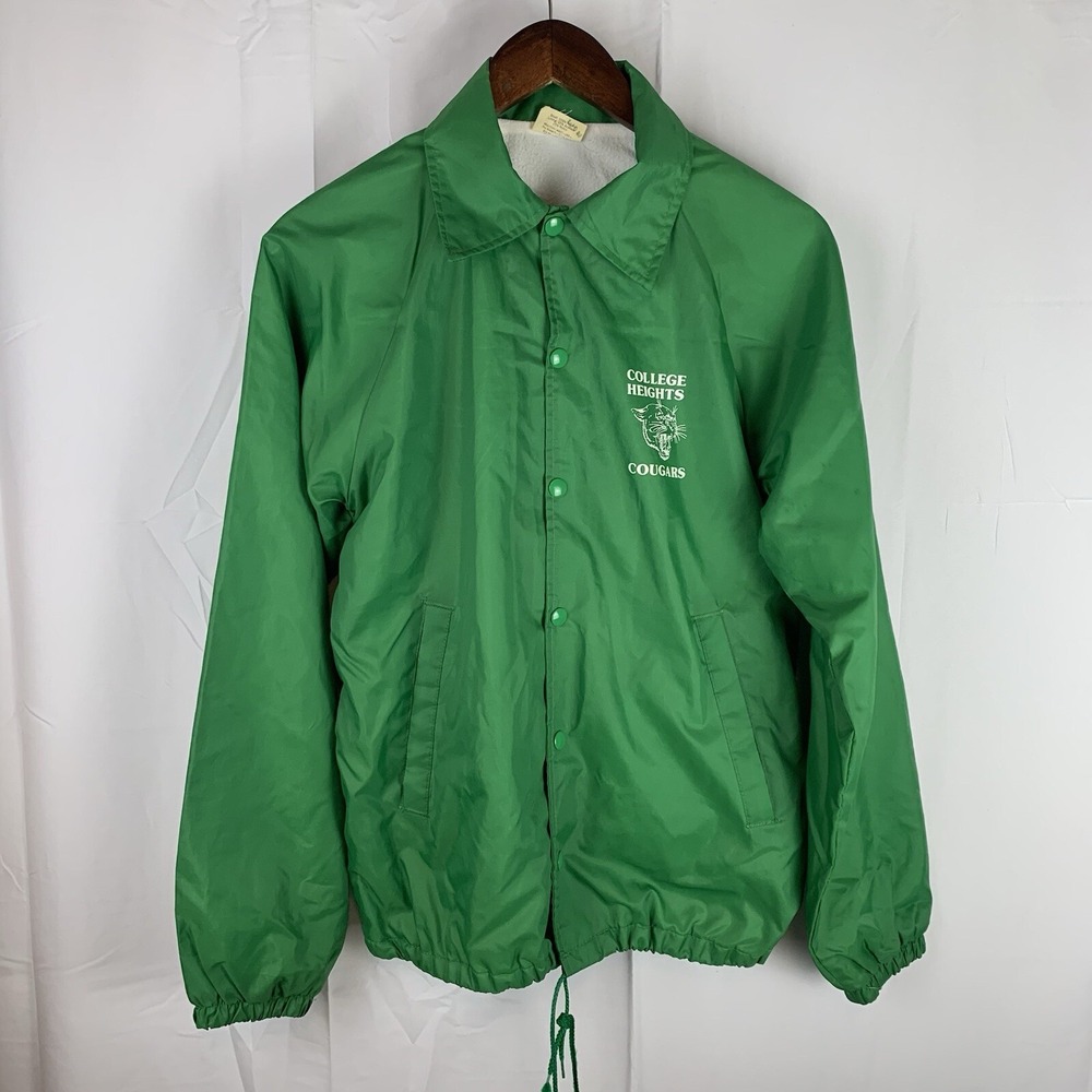 Vintage Auburn Sportswear Bomber Jacket Size S USA Green College Heights Cougars